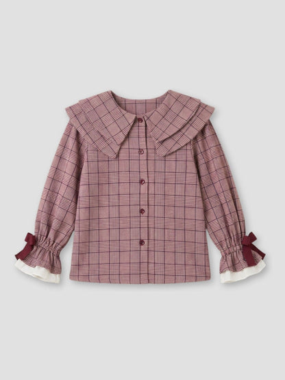 Dsiney Kidz - Angel & Rocket Purple Clara Double Collar Check Blouse image 7