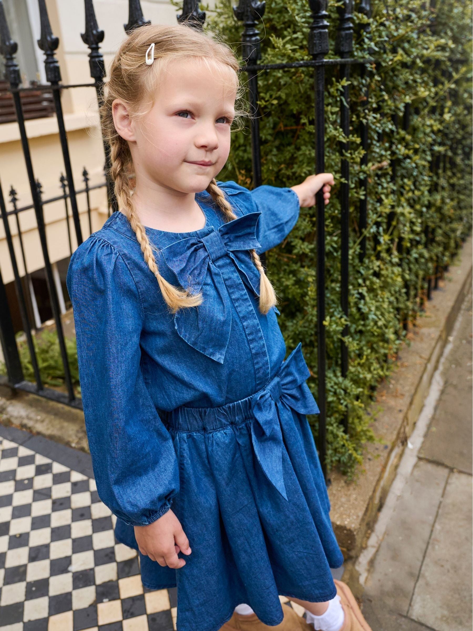 Dsiney Kidz - Angel & Rocket Blue Annie Denim Bow Blouse image 3
