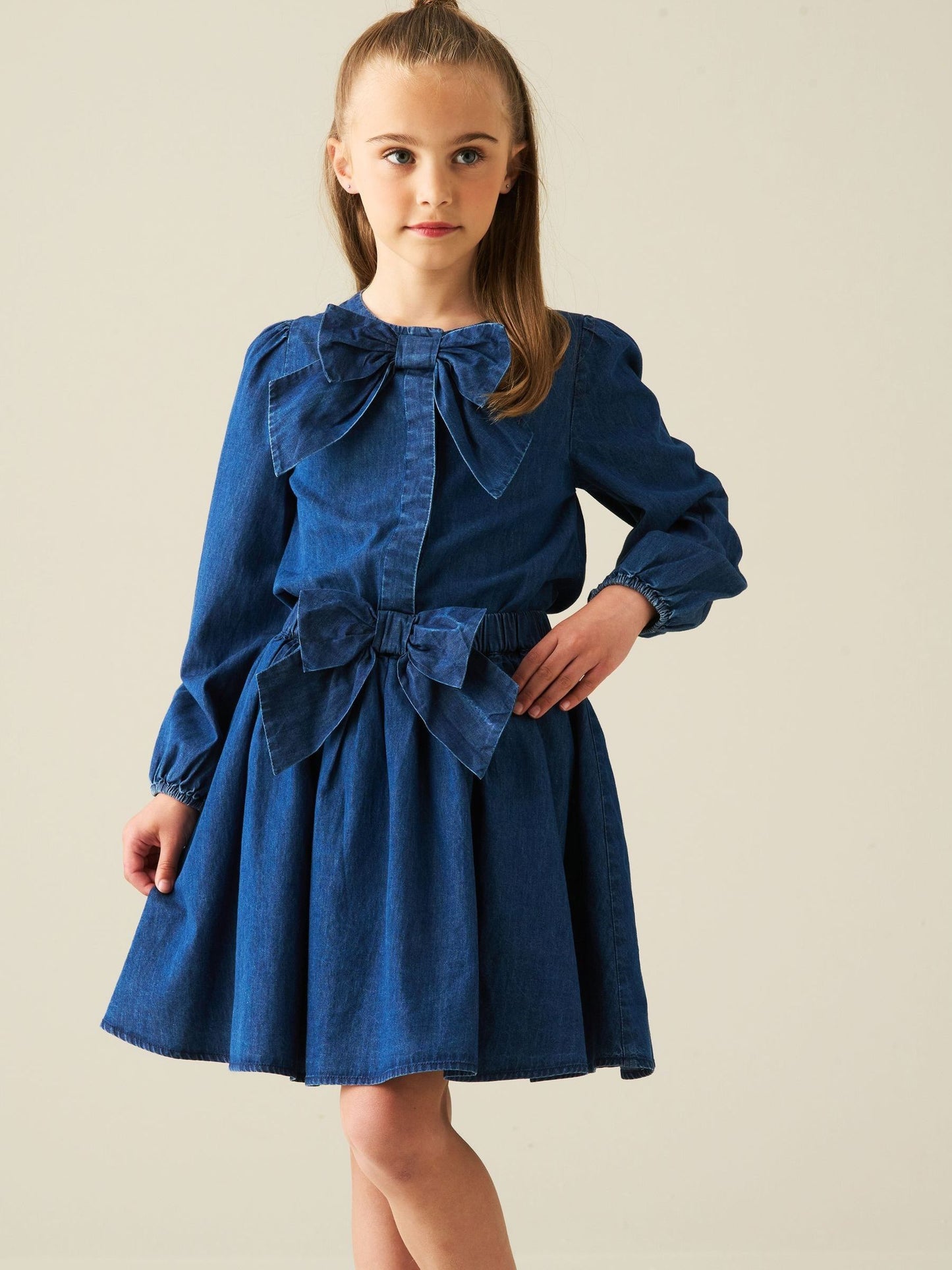 Dsiney Kidz - Angel & Rocket Blue Annie Denim Bow Blouse image 5