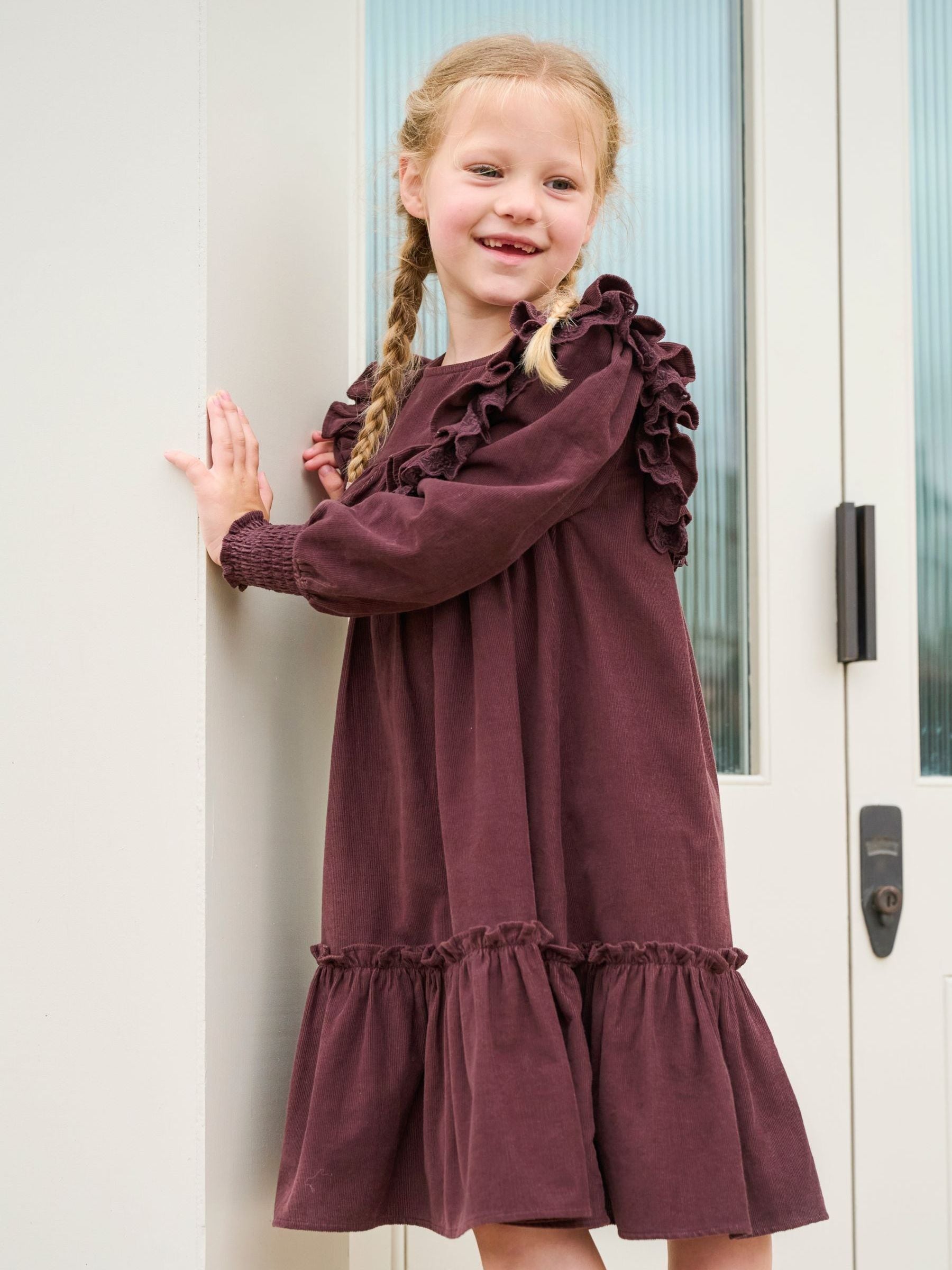 Dsiney Kidz - Angel & Rocket Brown Avery Cord Lace Trim Dress image 2
