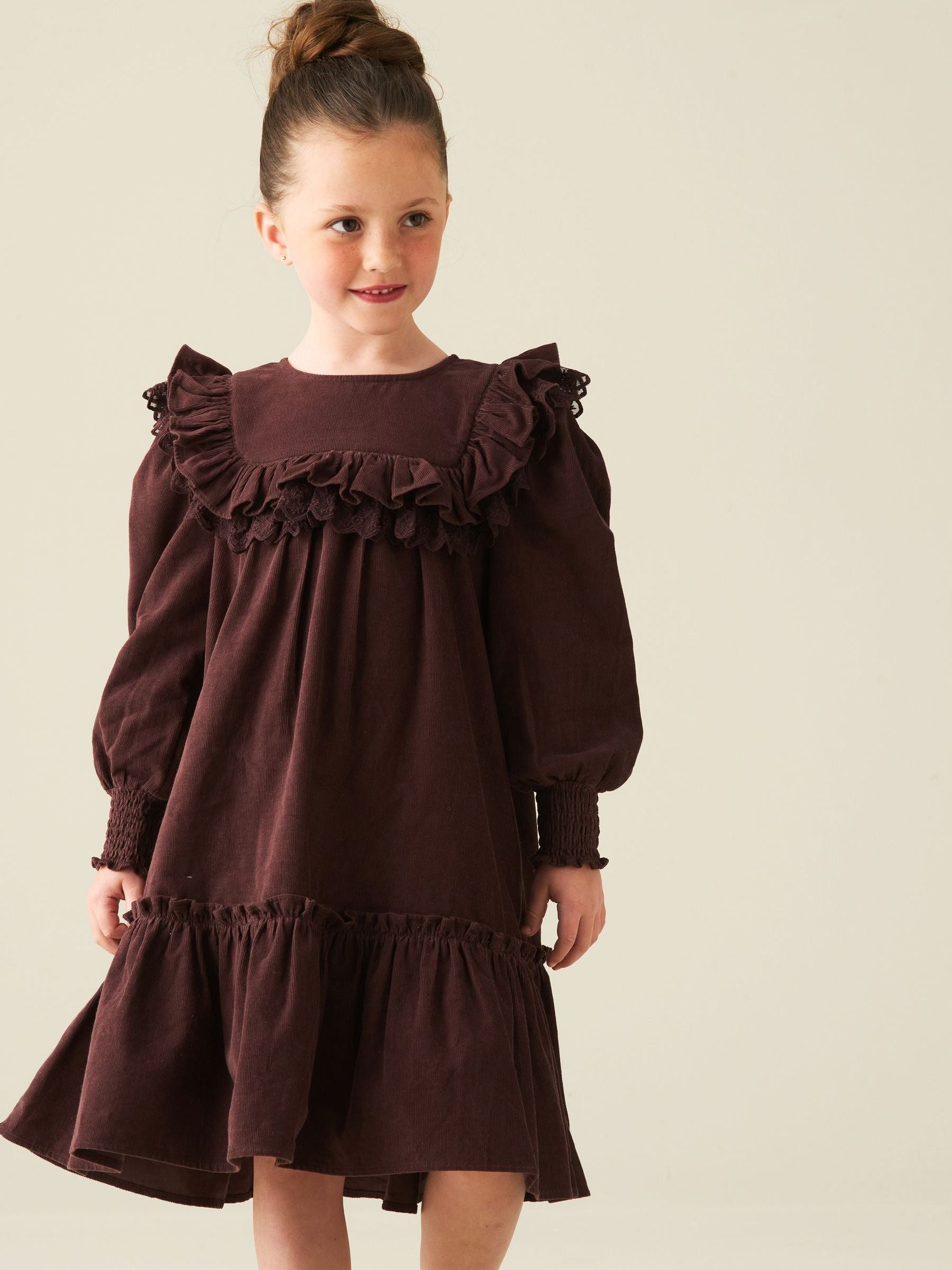 Dsiney Kidz - Angel & Rocket Brown Avery Cord Lace Trim Dress image 4