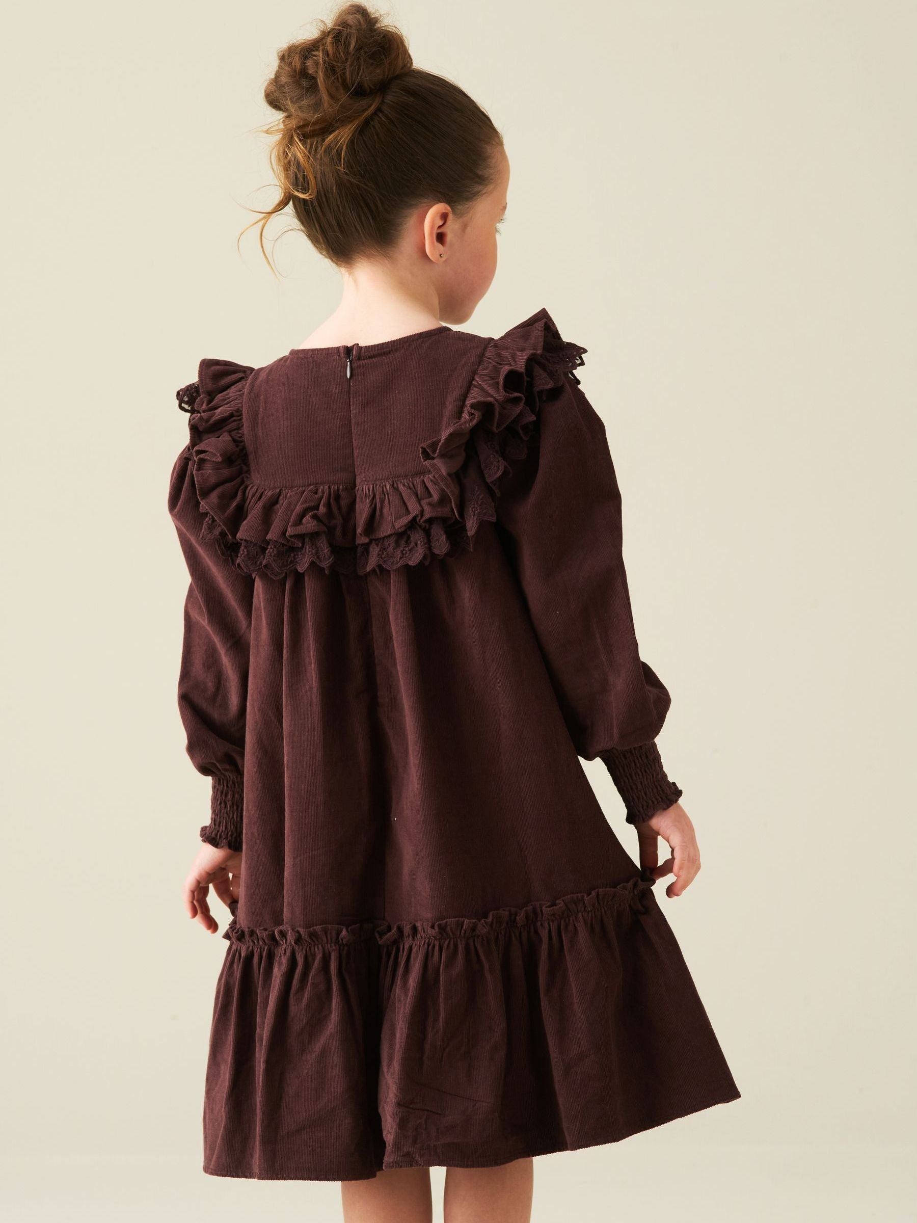 Dsiney Kidz - Angel & Rocket Brown Avery Cord Lace Trim Dress image 5