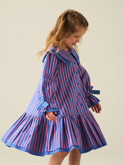 Dsiney Kidz - Angel & Rocket Blue Frankie Stripe Double Collar Dress image 6
