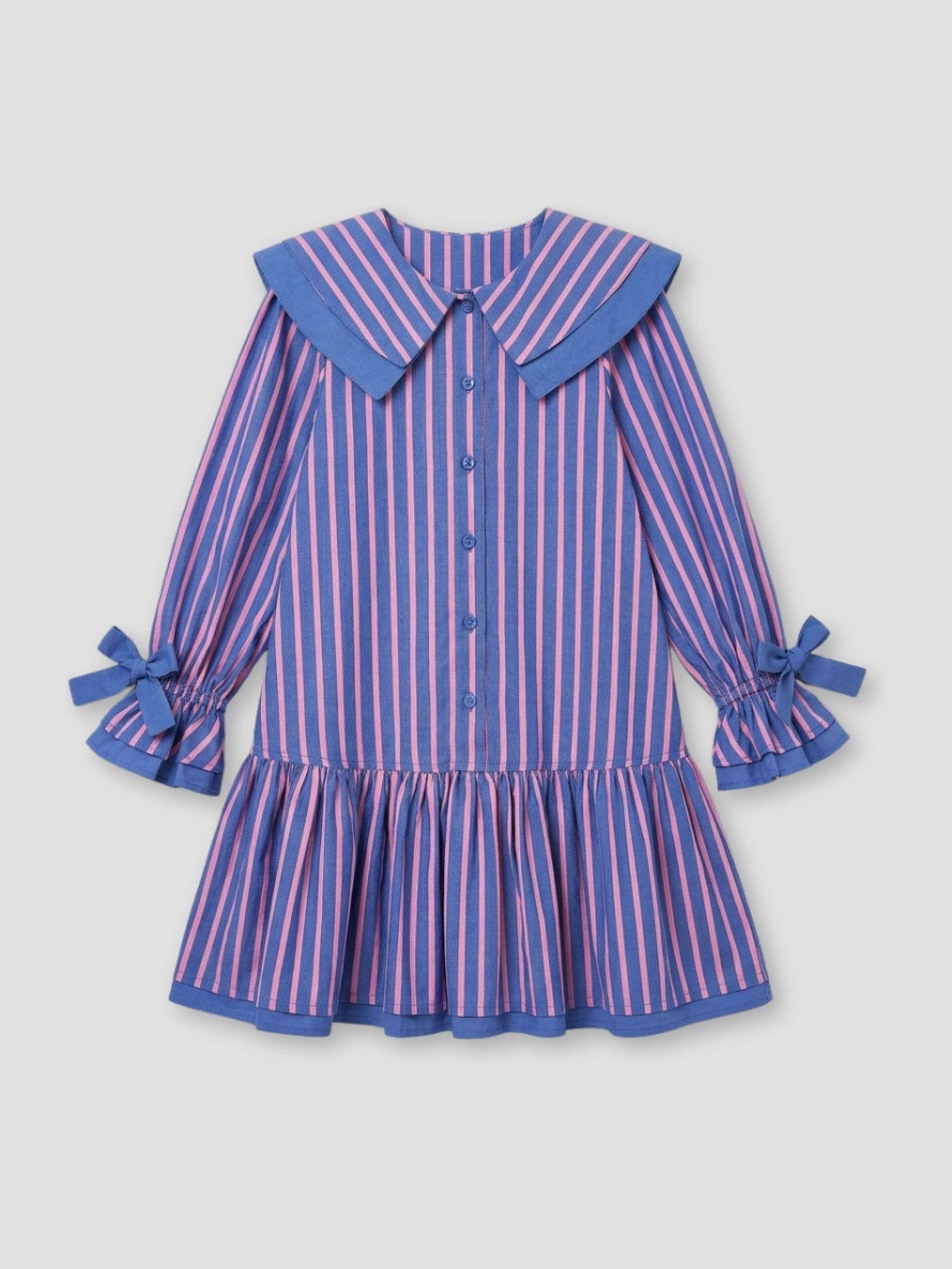 Dsiney Kidz - Angel & Rocket Blue Frankie Stripe Double Collar Dress image 7