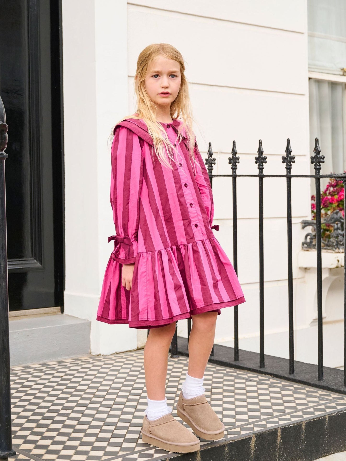 Dsiney Kidz - Angel & Rocket Pink Frankie Stripe Double Collar Dress image 1