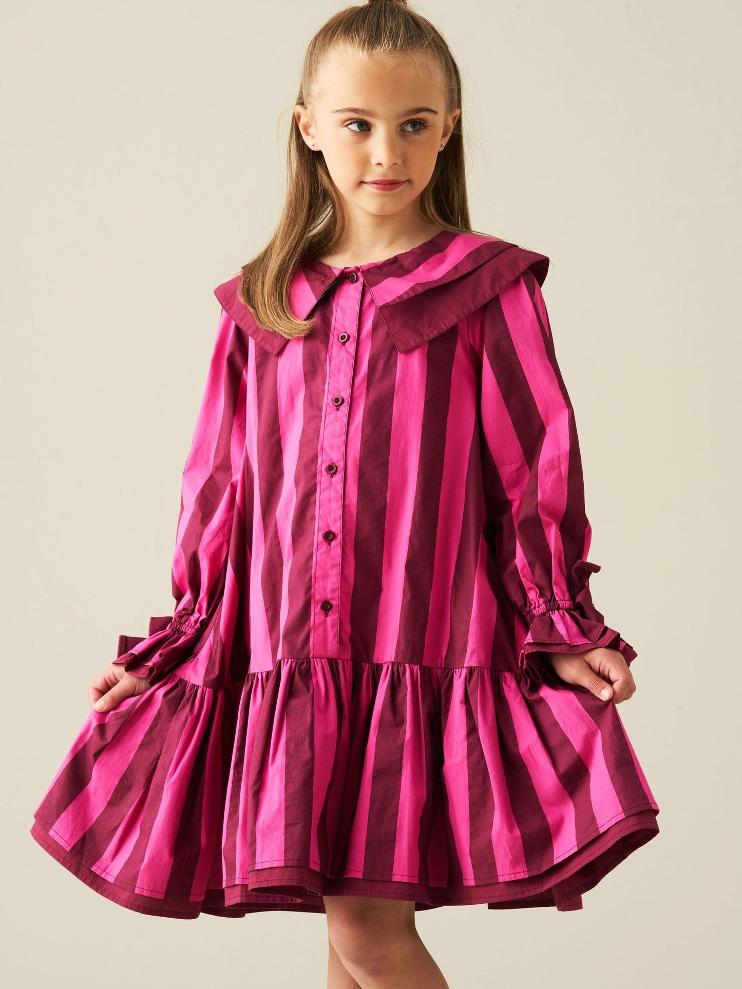 Dsiney Kidz - Angel & Rocket Pink Frankie Stripe Double Collar Dress image 3