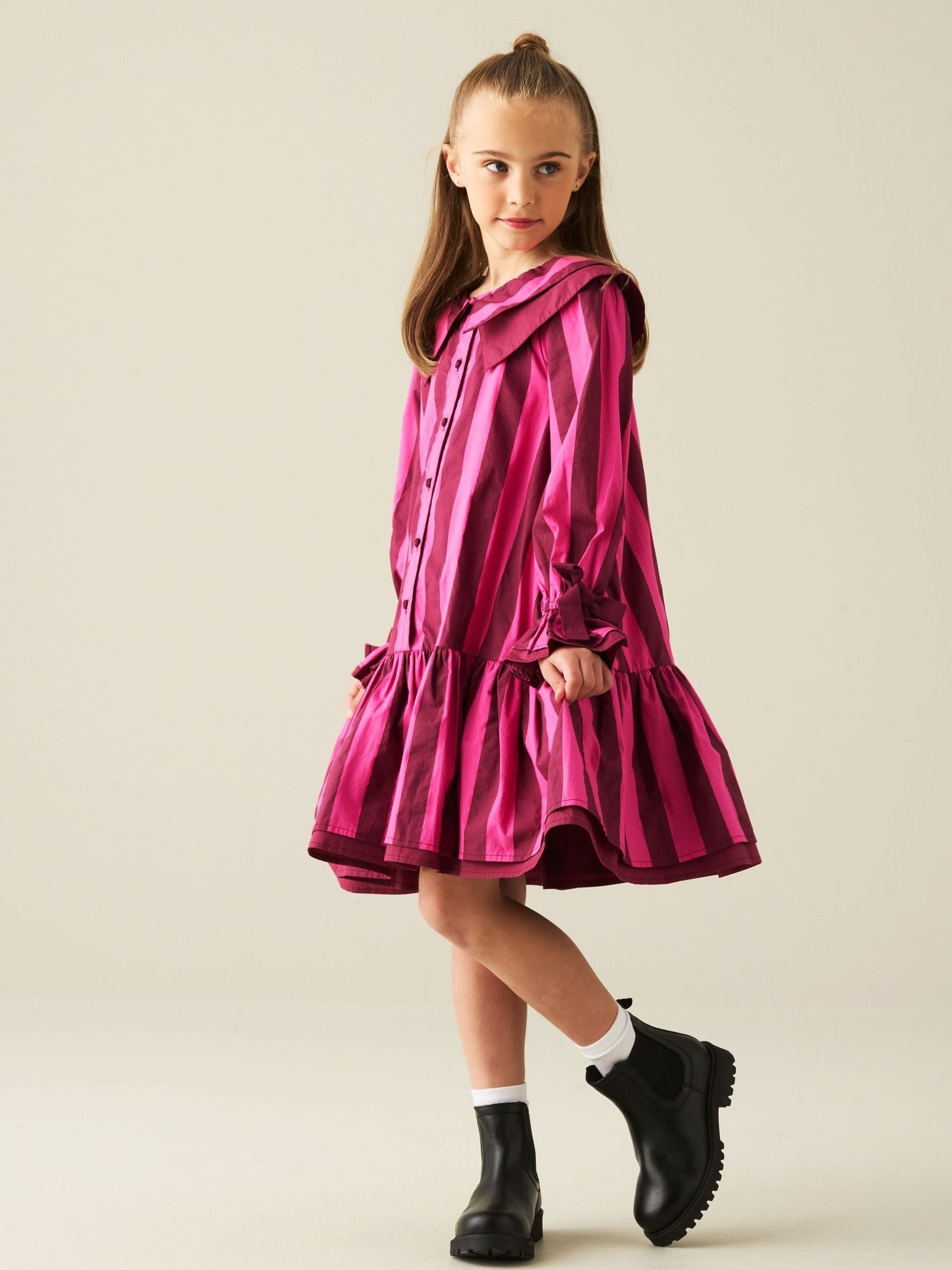 Dsiney Kidz - Angel & Rocket Pink Frankie Stripe Double Collar Dress image 5
