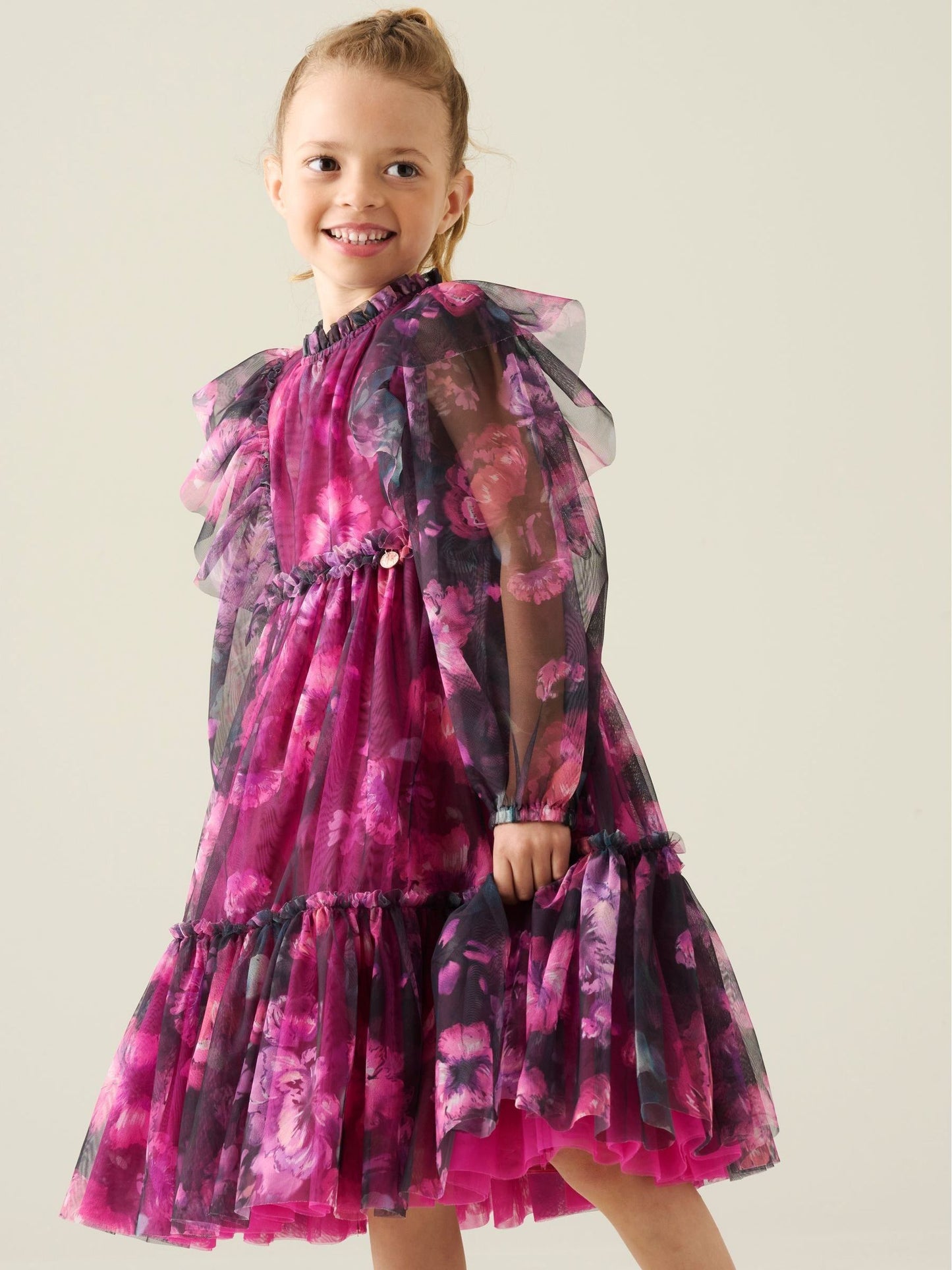 Dsiney Kidz - Angel & Rocket Purple Estella Tiered Mesh Dress image 1