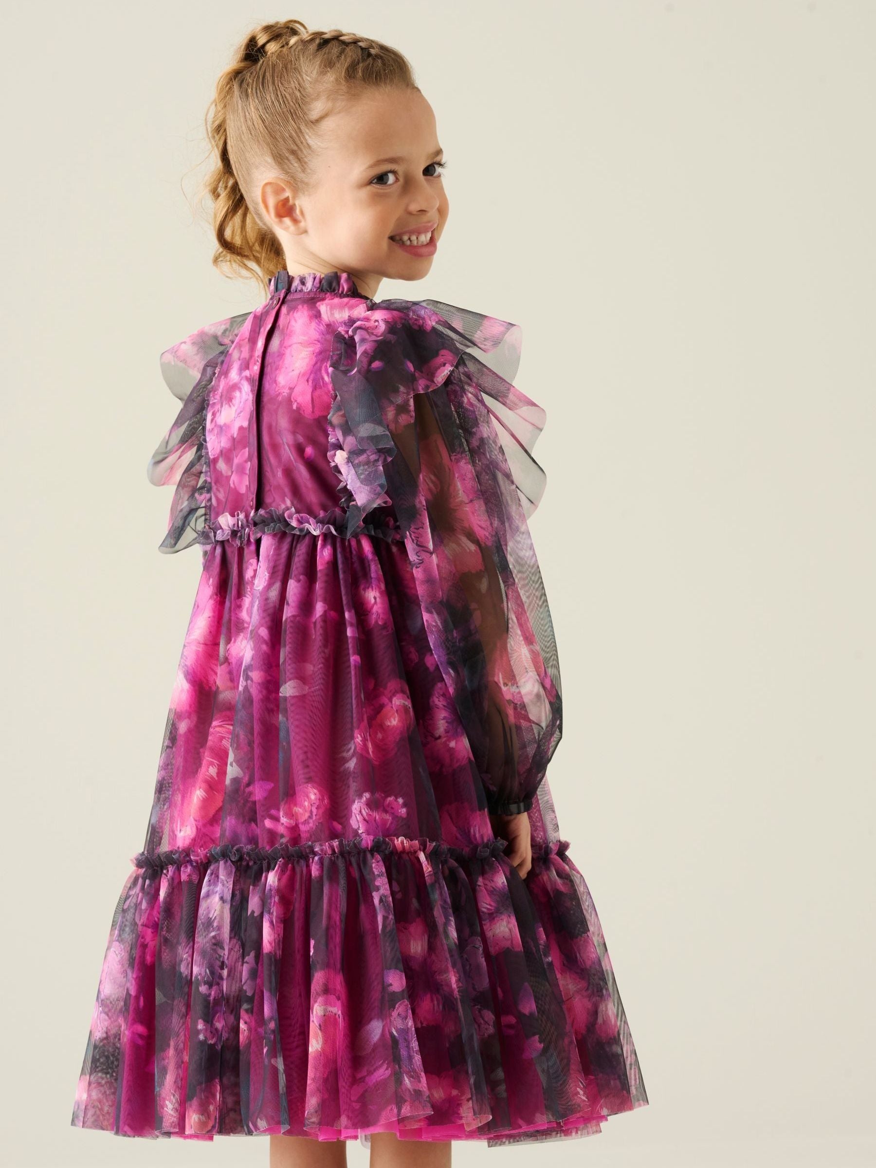 Dsiney Kidz - Angel & Rocket Purple Estella Tiered Mesh Dress image 2