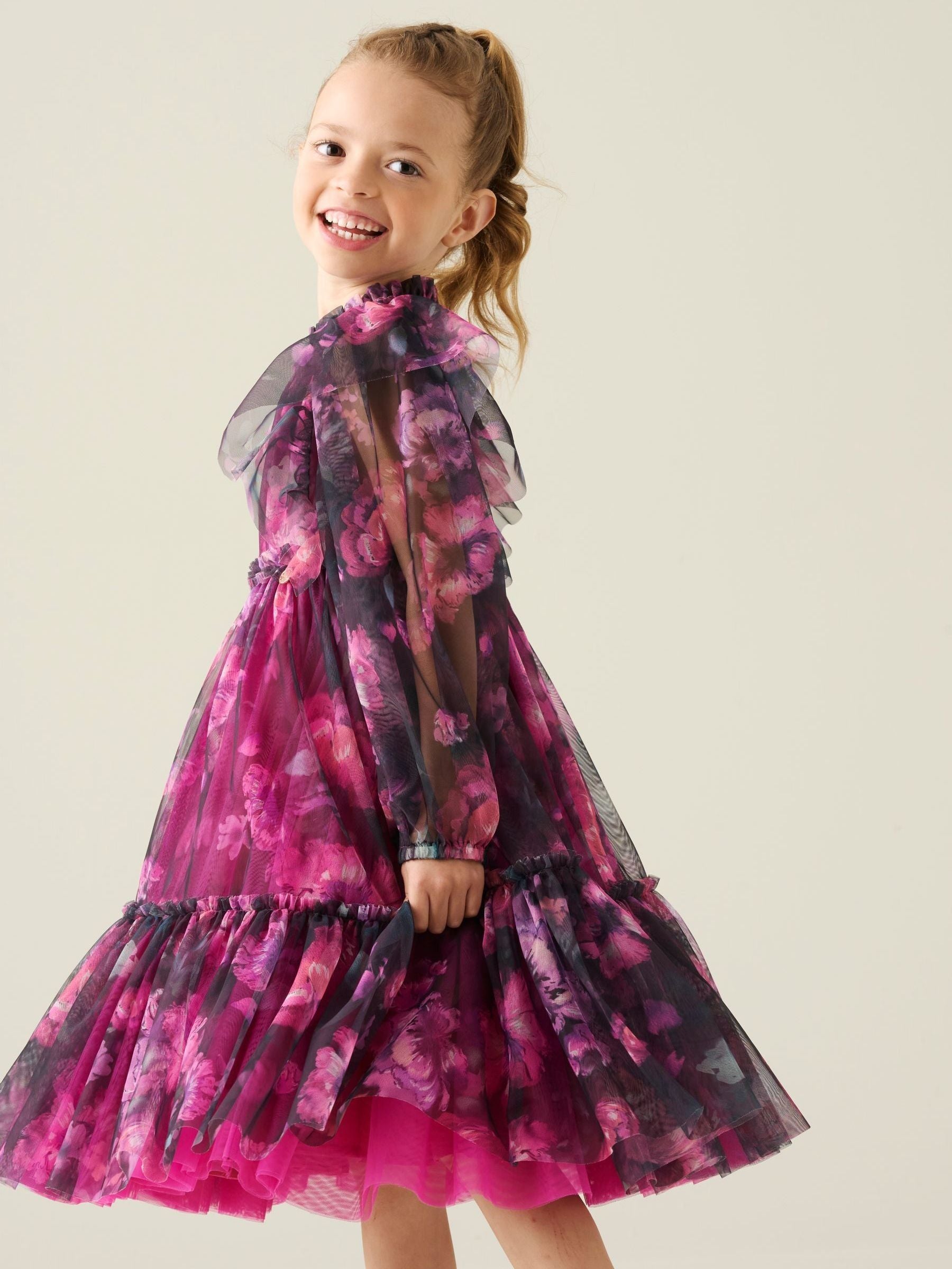 Dsiney Kidz - Angel & Rocket Purple Estella Tiered Mesh Dress image 3