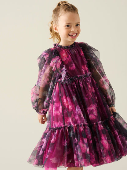 Dsiney Kidz - Angel & Rocket Purple Estella Tiered Mesh Dress image 4