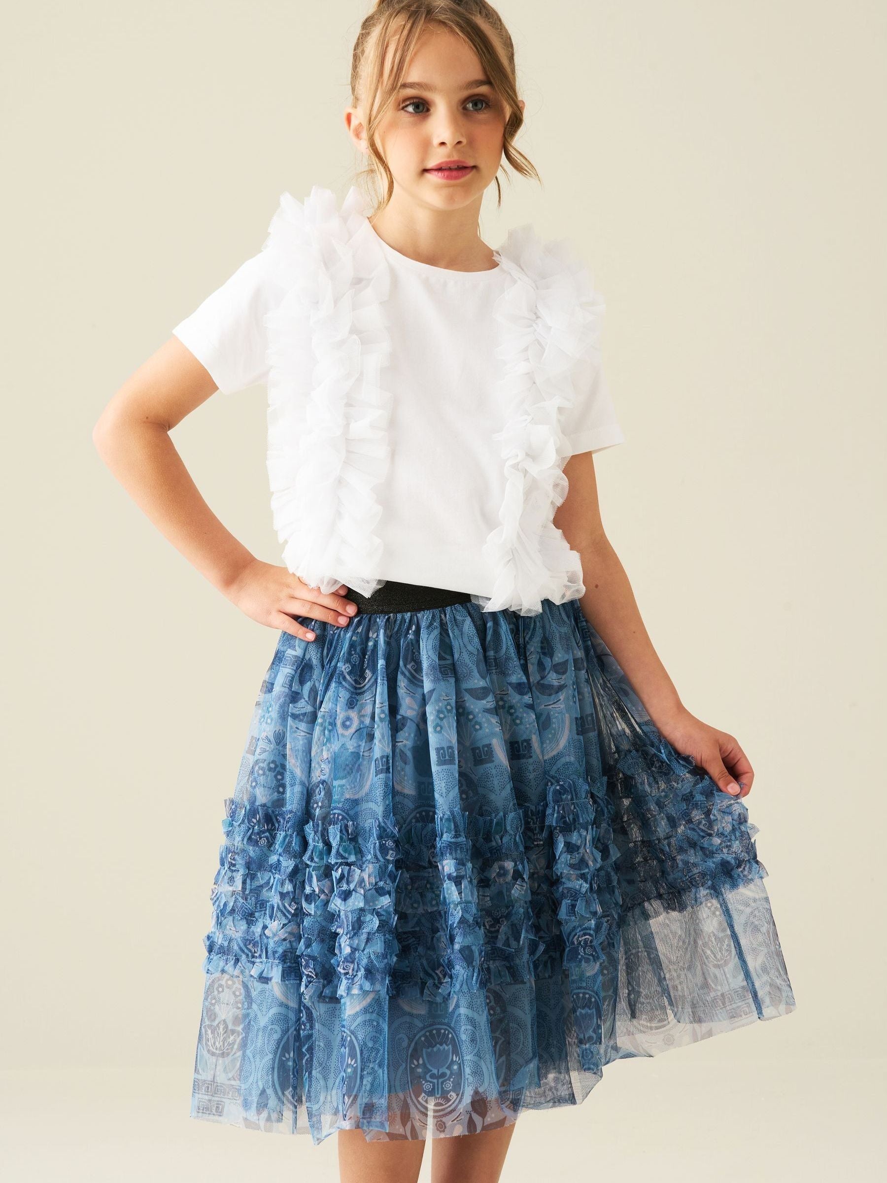 Dsiney Kidz - Angel & Rocket White Seren Mesh Ruffle T-Shirt image 2