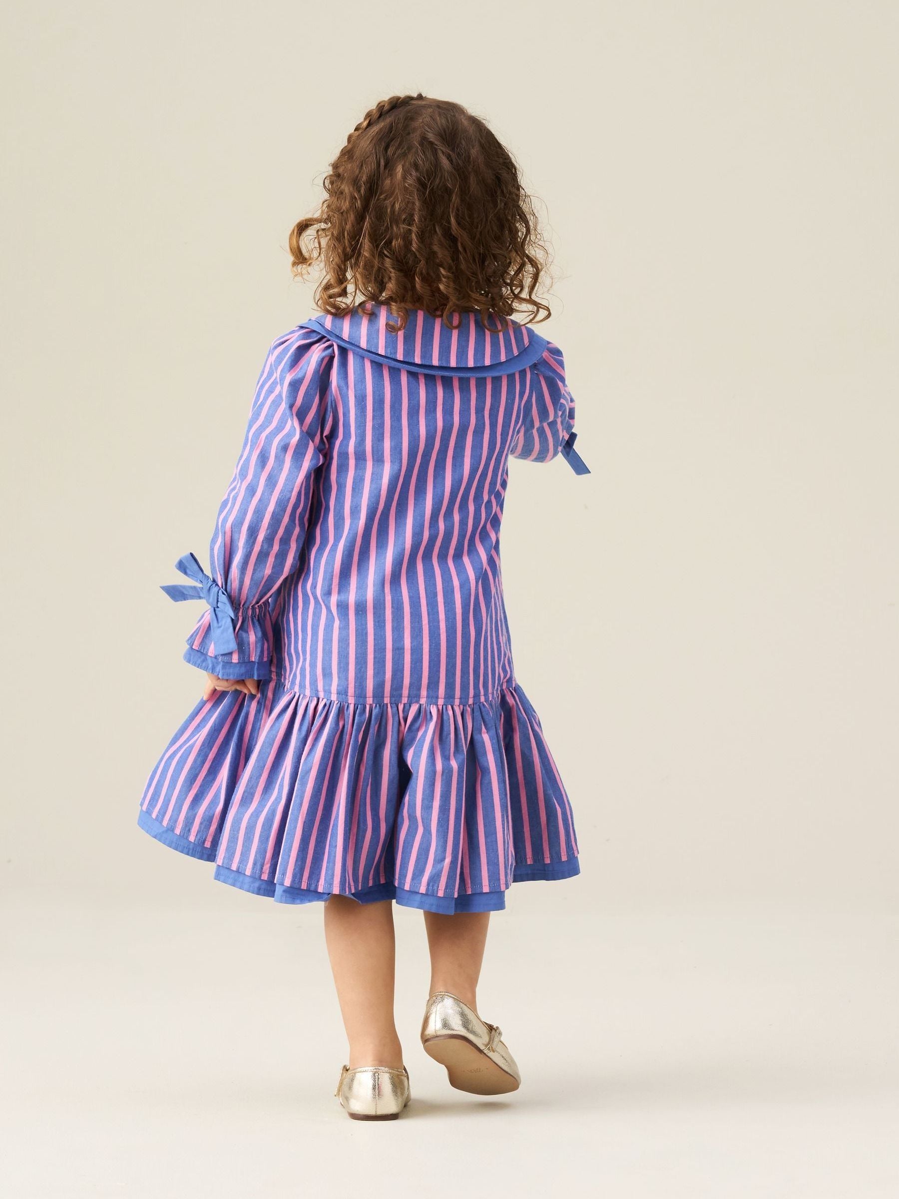 Dsiney Kidz - Angel & Rocket Blue Frankie Stripe Double Collar Dress image 2