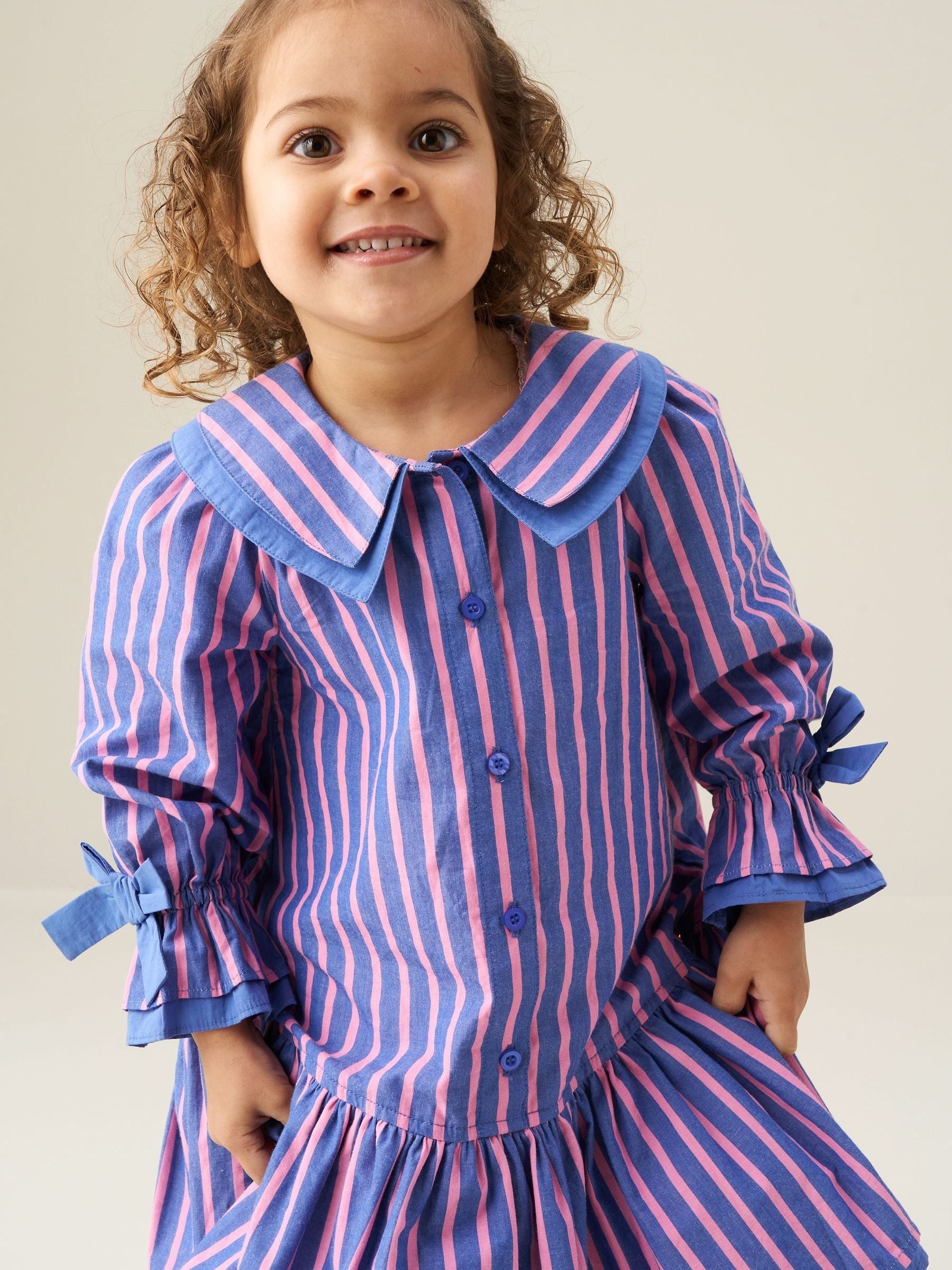 Dsiney Kidz - Angel & Rocket Blue Frankie Stripe Double Collar Dress image 5