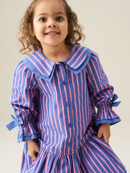 Dsiney Kidz - Angel & Rocket Blue Frankie Stripe Double Collar Dress image 5