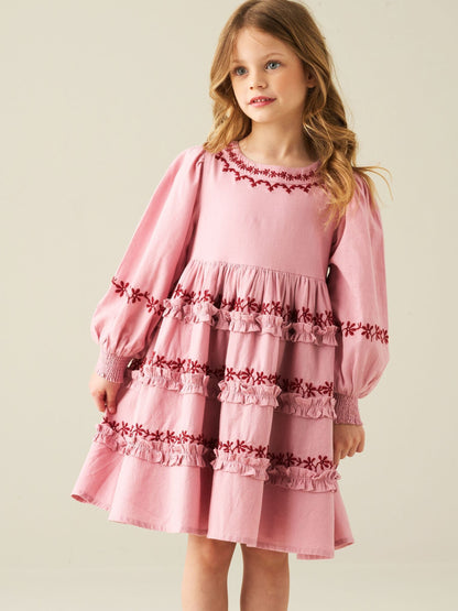 Dsiney Kidz - Angel & Rocket Pink Reyna Embroidered Dress image 1