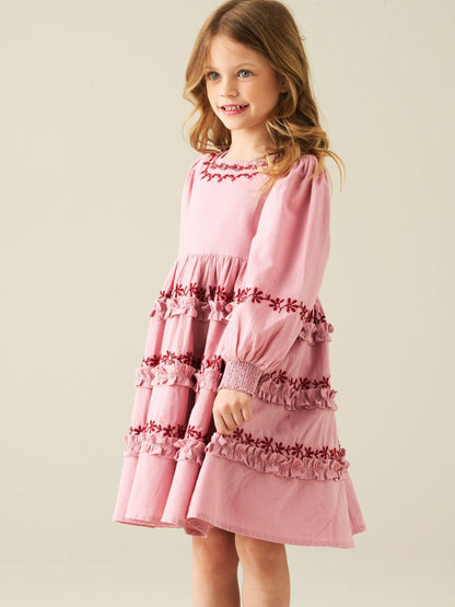 Dsiney Kidz - Angel & Rocket Pink Reyna Embroidered Dress image 3