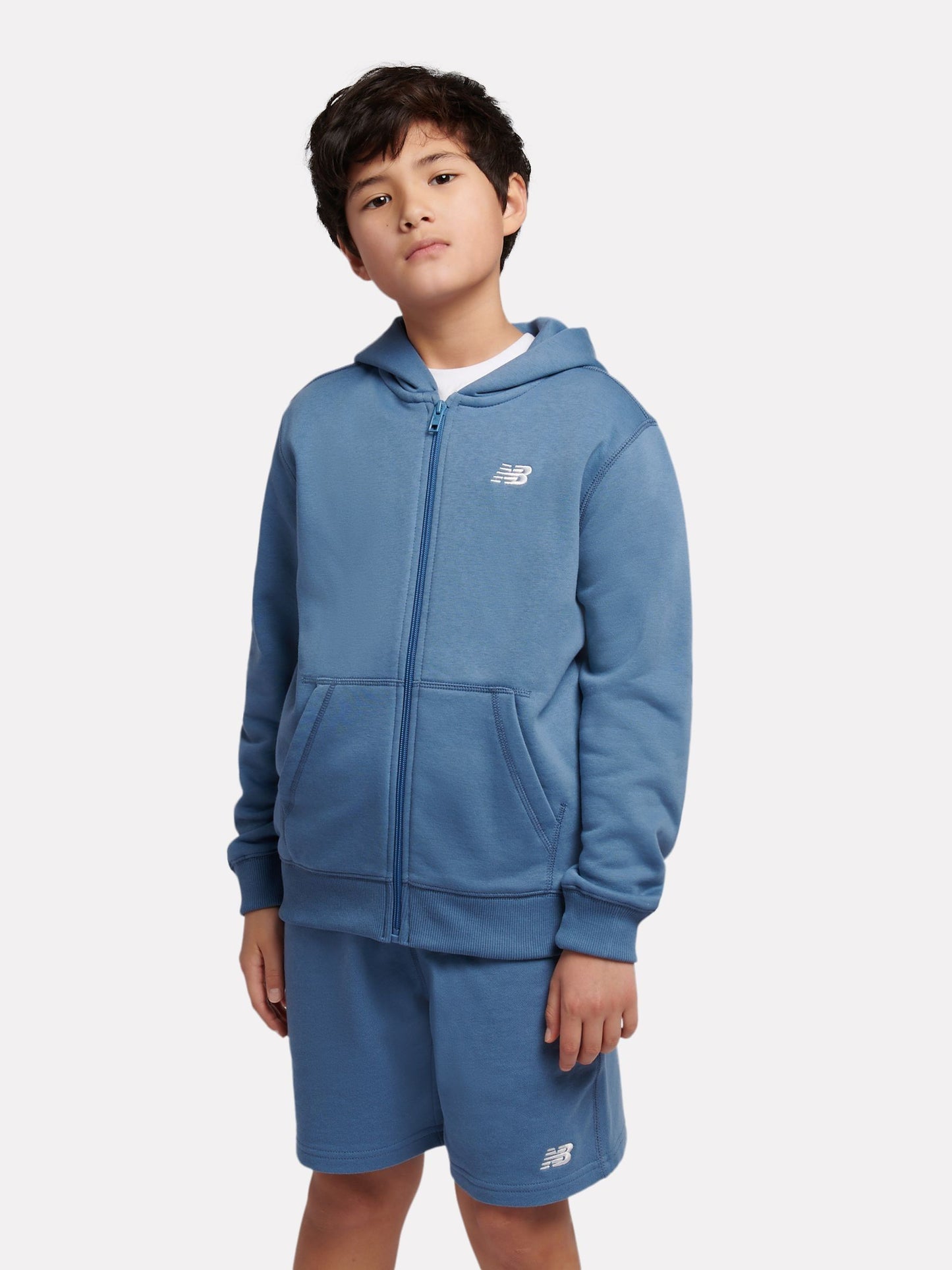 Dsiney Kidz - New Balance Blue Brush Back Small Logo Zip Hoodie image 1