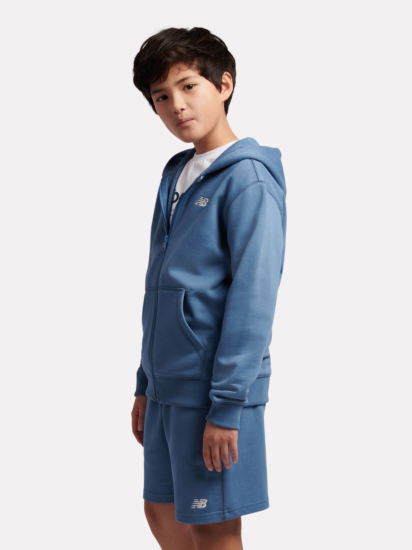Dsiney Kidz - New Balance Blue Brush Back Small Logo Zip Hoodie image 3