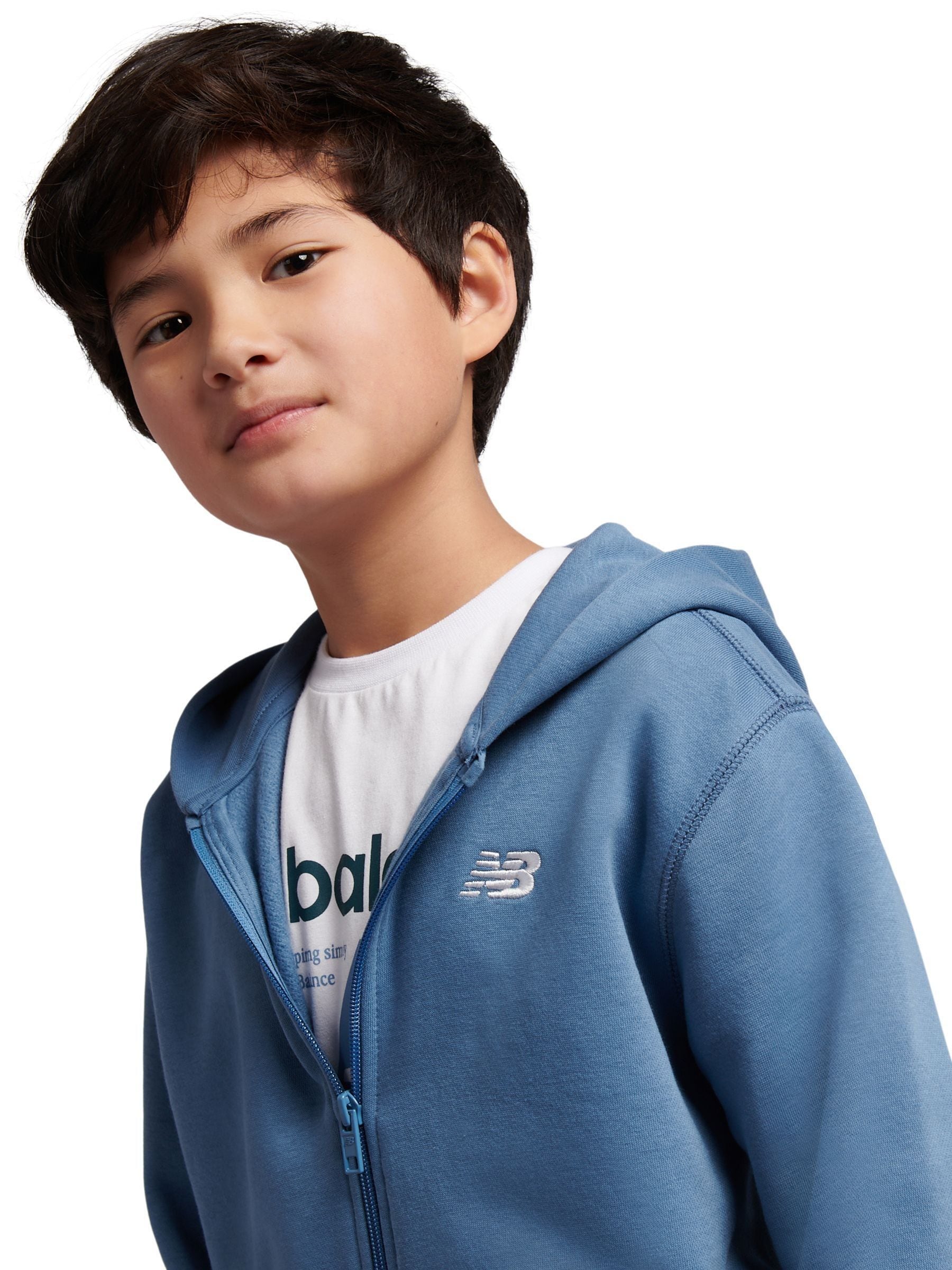 Dsiney Kidz - New Balance Blue Brush Back Small Logo Zip Hoodie image 5
