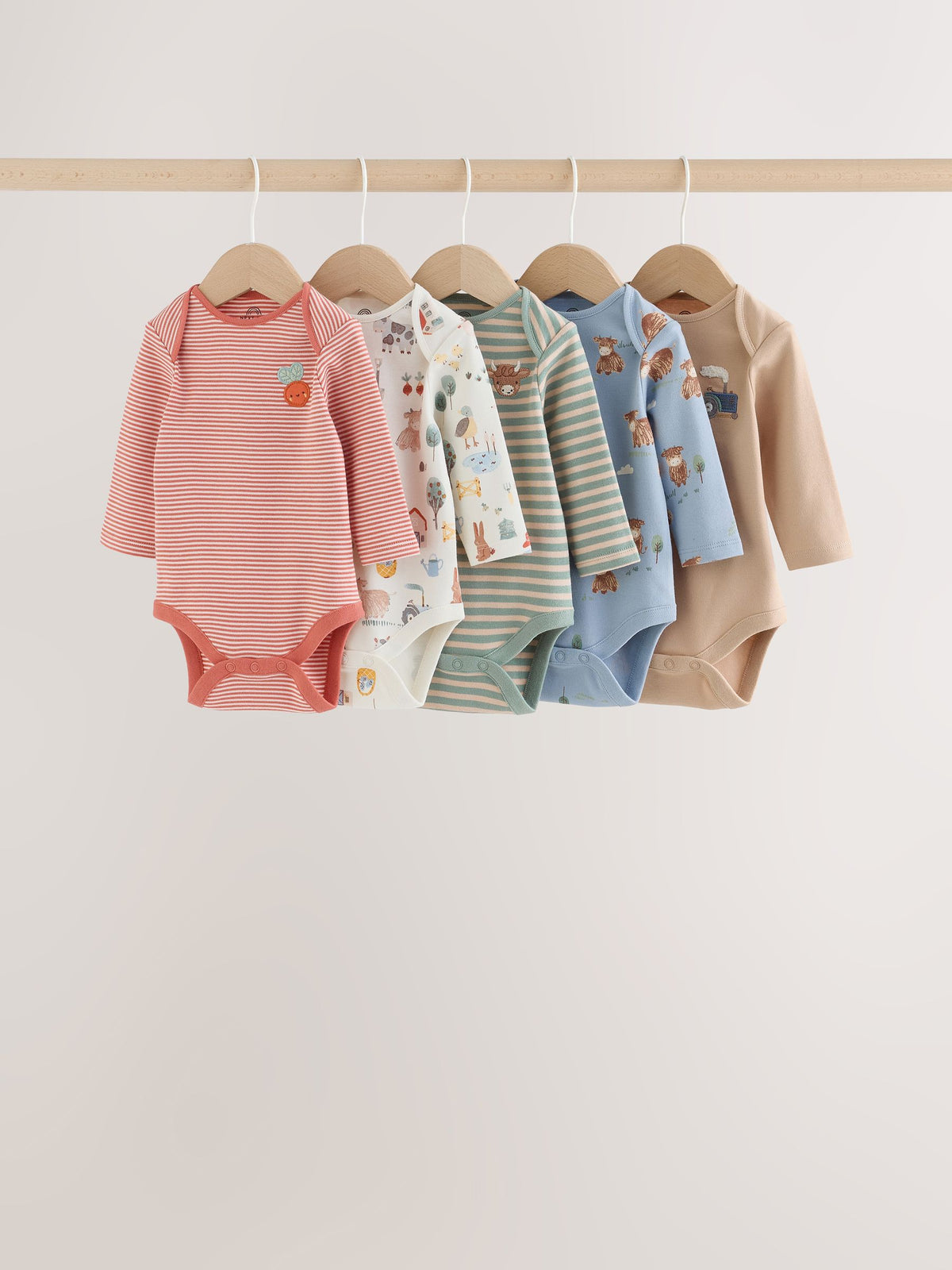 Dsiney Kidz - Neutral Hamish Long Sleeve Bodysuits 5 Pack image 1
