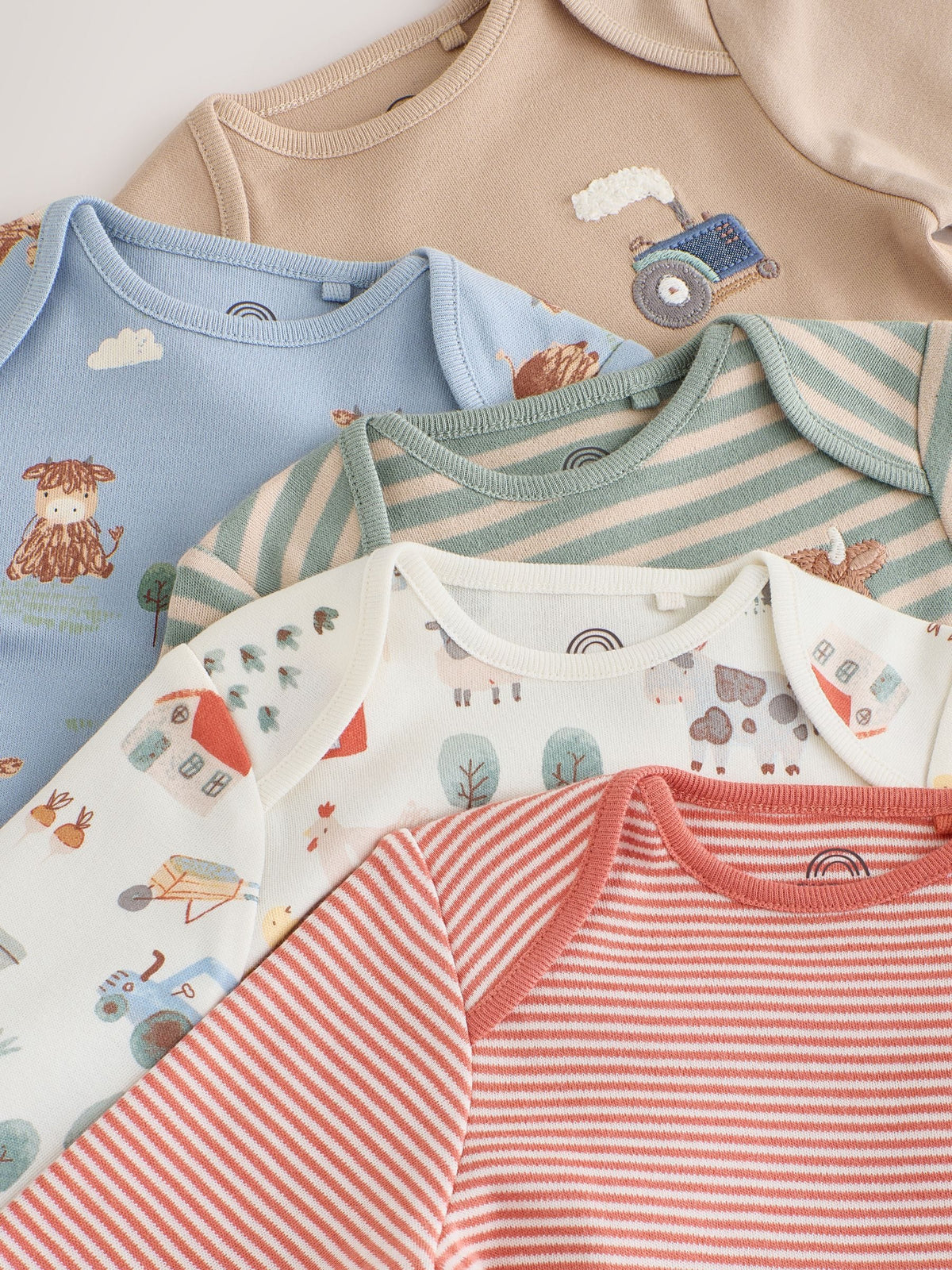 Dsiney Kidz - Neutral Hamish Long Sleeve Bodysuits 5 Pack image 9