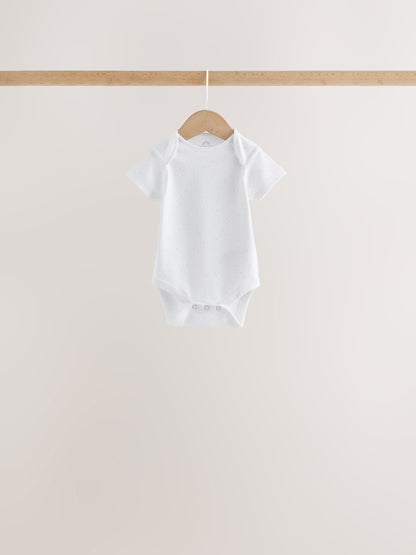 White Mini Safari Animals Short Sleeve Baby Bodysuits 5 Pack - image 4