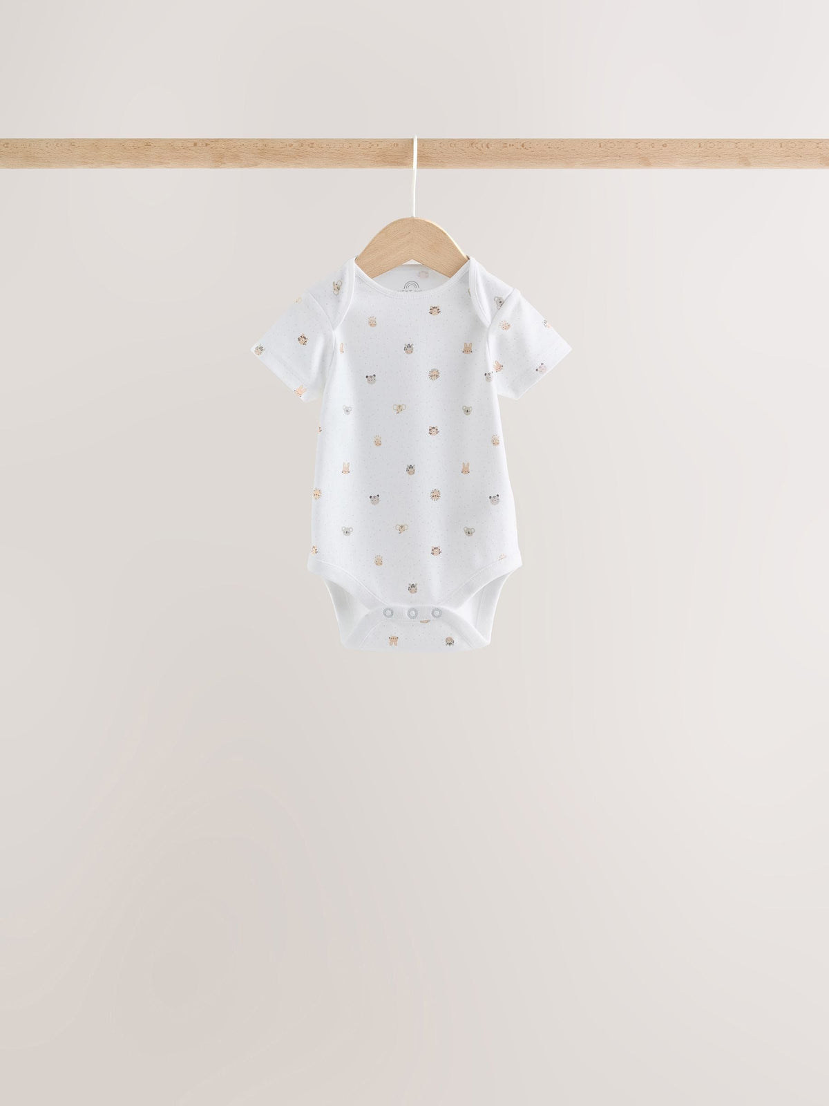 White Mini Safari Animals Short Sleeve Baby Bodysuits 5 Pack - image 5