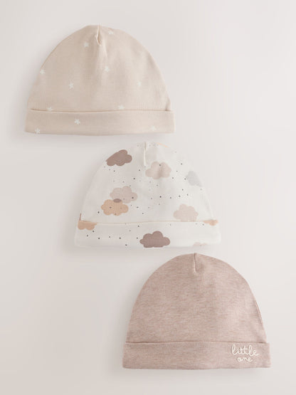 Neutral Baby Beanies 3 Pack (0-12mths) - image 1