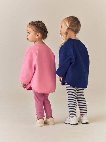 Navy/Pink Sweatshirt and Leggings Set 2 Pack (3mths-7yrs) image 3