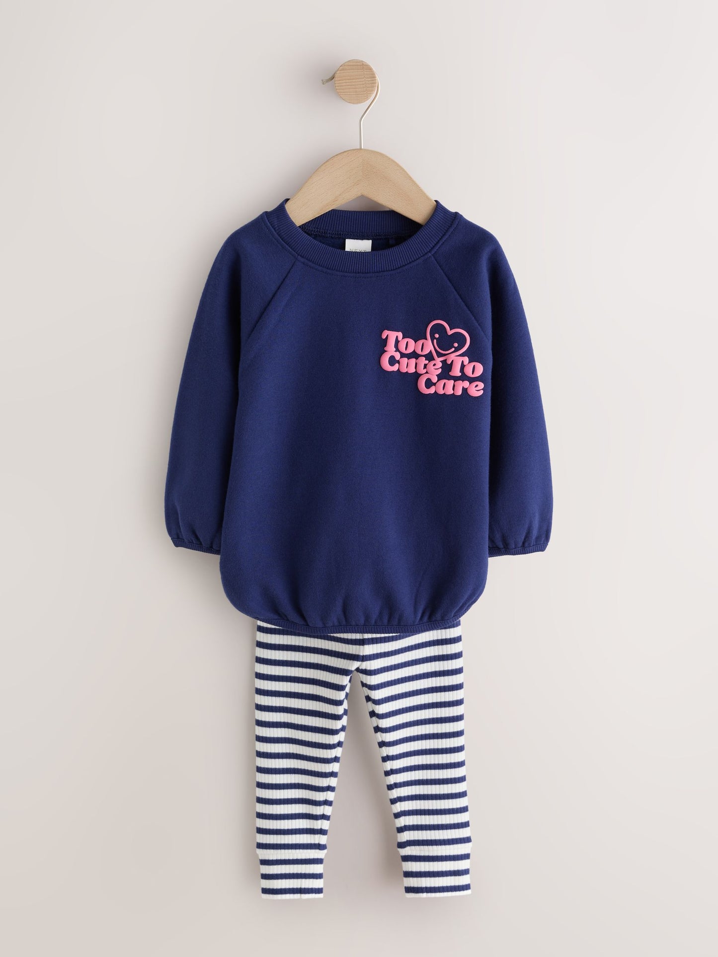Navy/Pink Sweatshirt and Leggings Set 2 Pack (3mths-7yrs) image 8