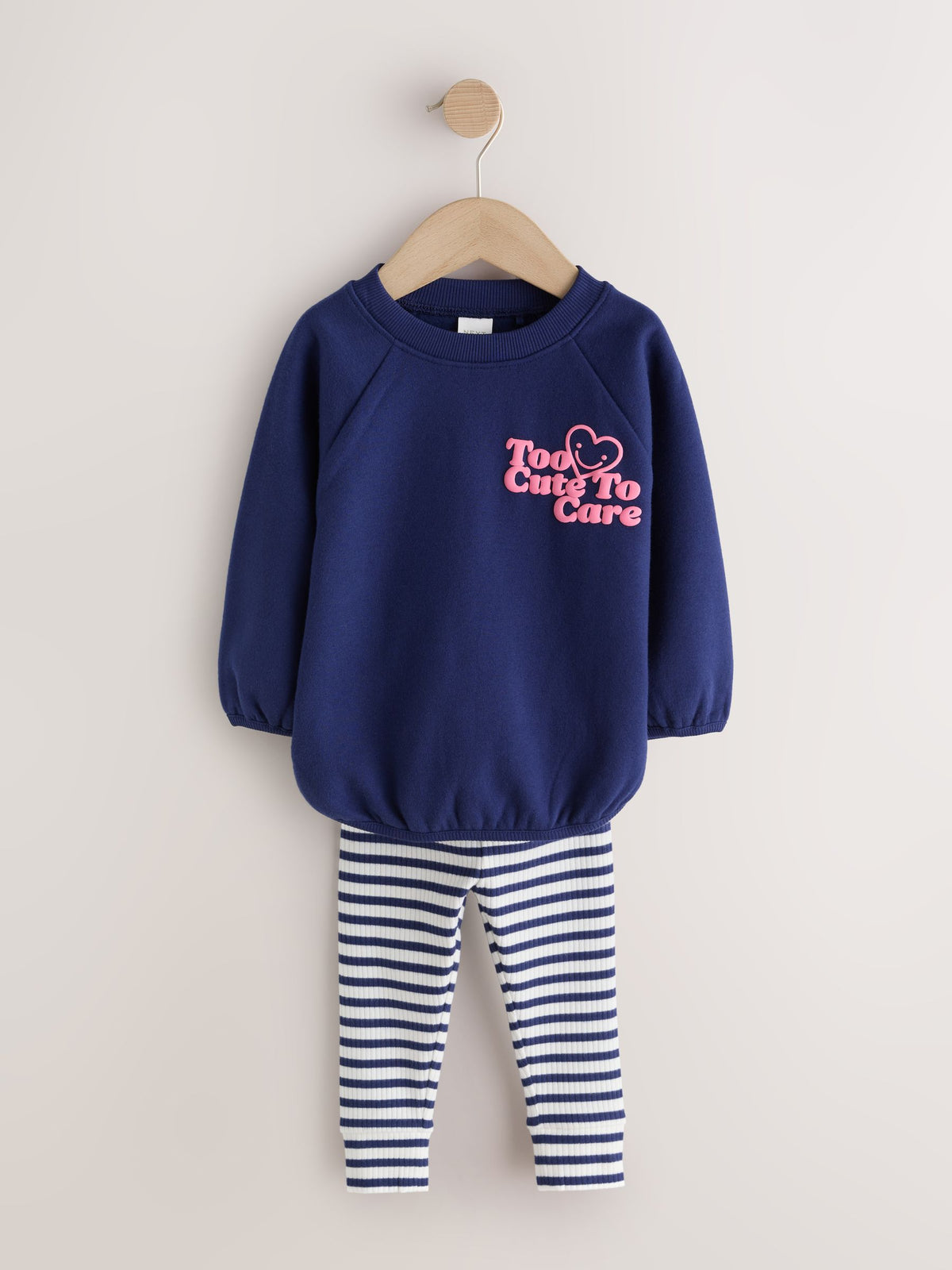 Navy/Pink Sweatshirt and Leggings Set 2 Pack (3mths-7yrs) image 8
