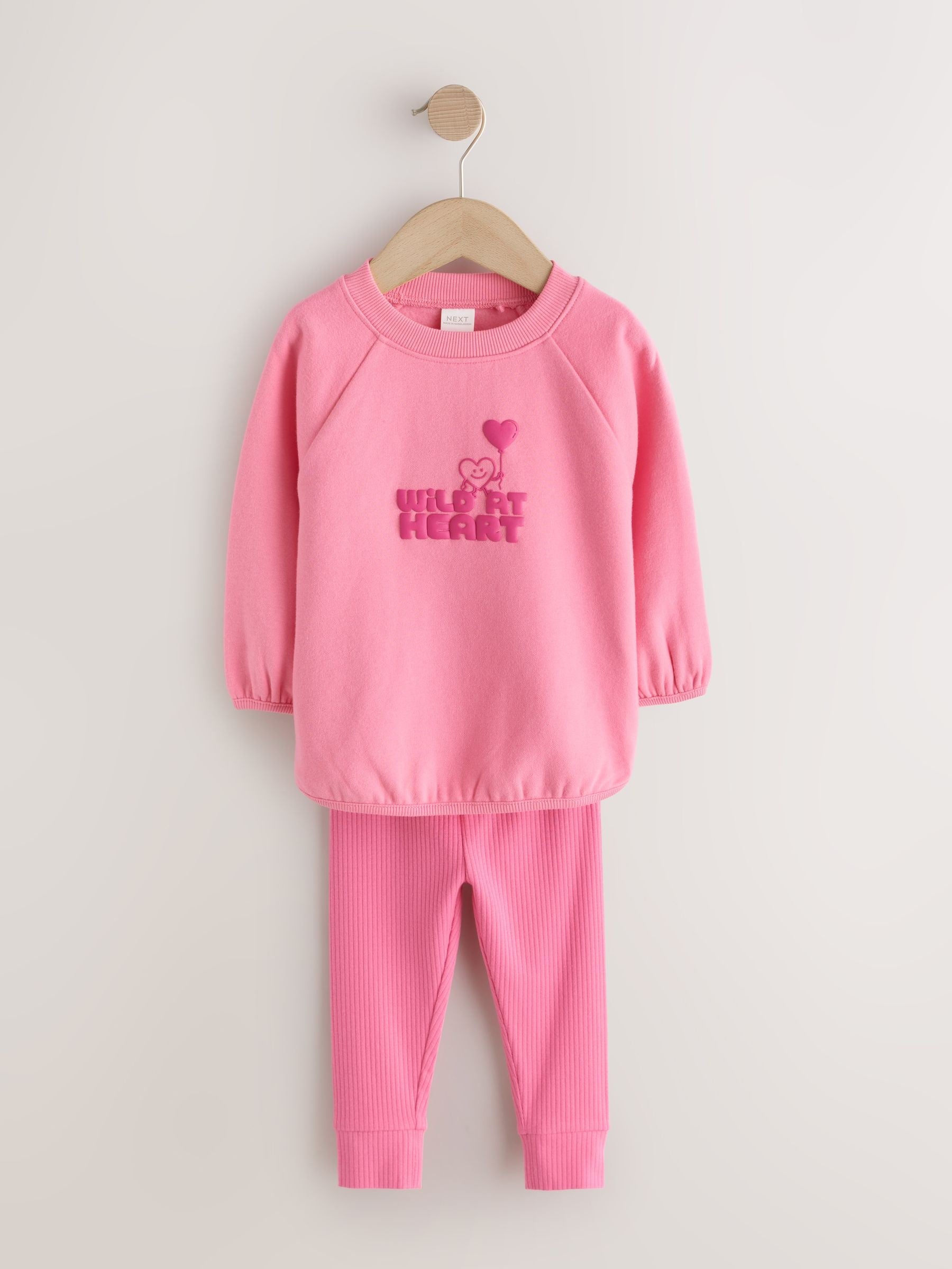 Navy/Pink Sweatshirt and Leggings Set 2 Pack (3mths-7yrs) image 9