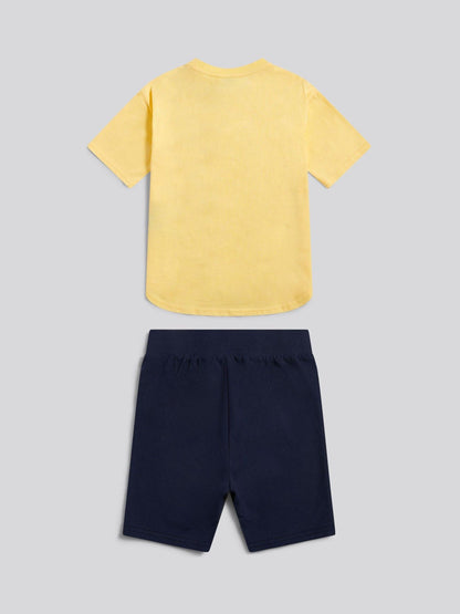 Dsiney Kidz - U.S. Polo Assn. Yellow Print T-Shirt & Jersey Shorts Set image 2