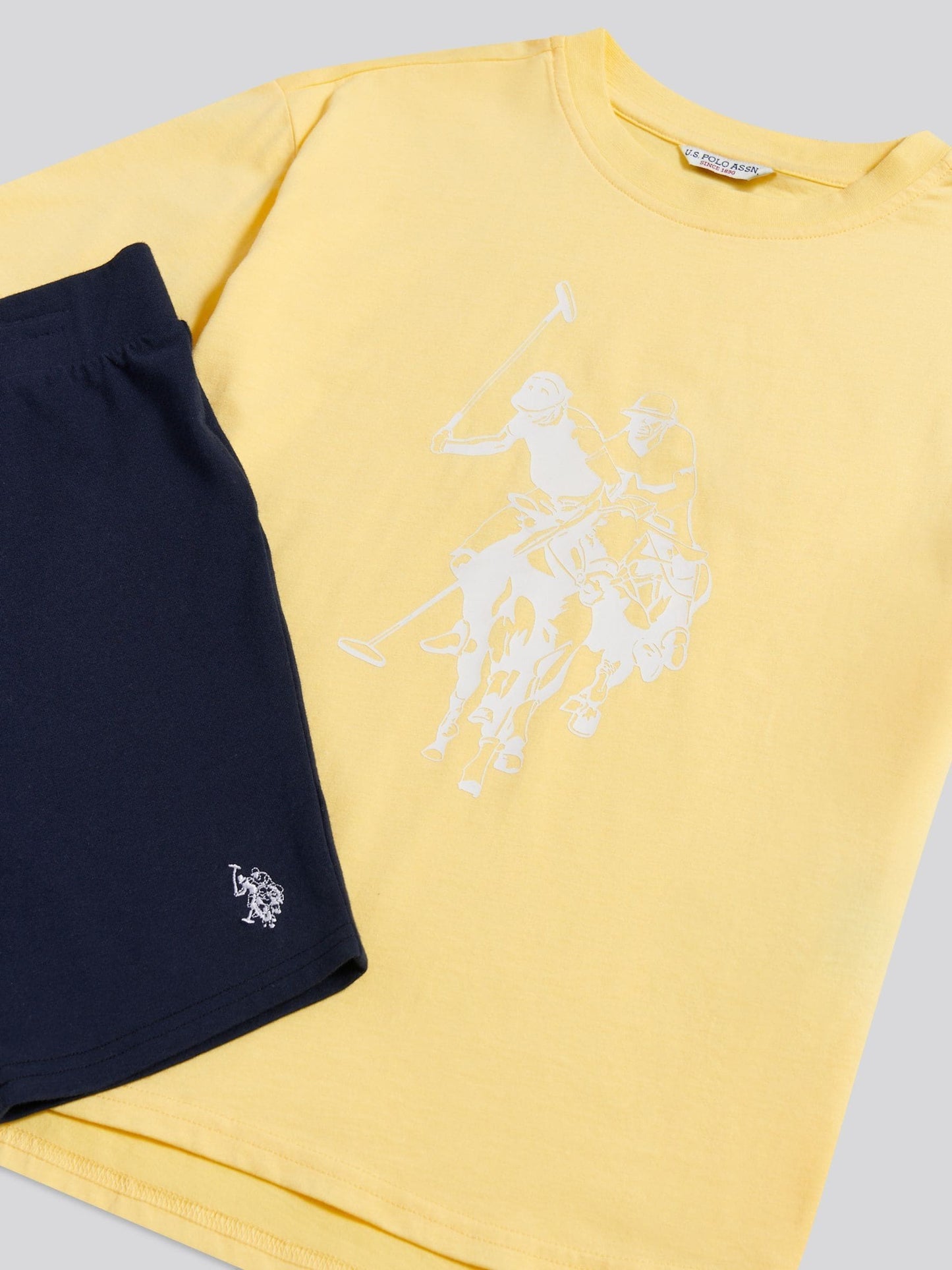 Dsiney Kidz - U.S. Polo Assn. Yellow Print T-Shirt & Jersey Shorts Set image 3