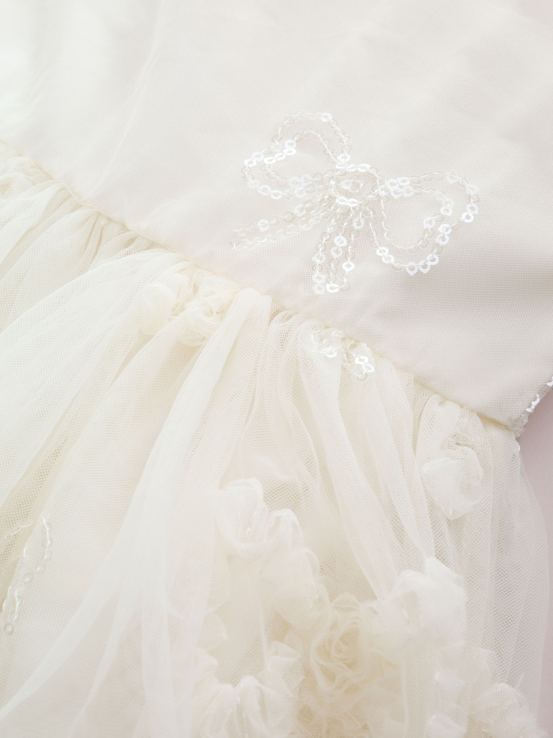 Dsiney Kidz - Ivory Bow Embellished Mesh Occasion Dress (3-16yrs) image 10