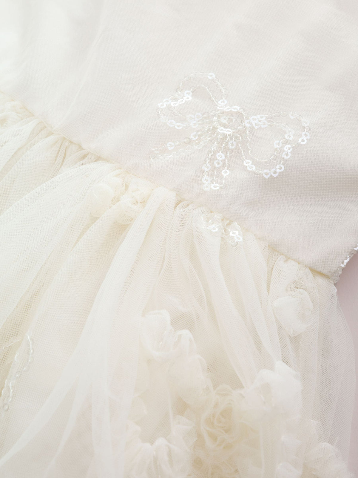 Dsiney Kidz - Ivory Bow Embellished Mesh Occasion Dress (3-16yrs) image 10