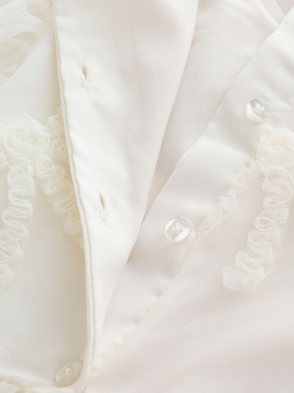 Dsiney Kidz - Ivory Bow Embellished Mesh Occasion Dress (3-16yrs) image 8
