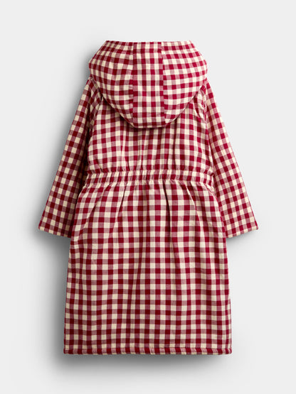 JoJo Maman Bébé Burgundy Gingham Dressing Gown - image 4