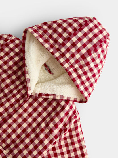 JoJo Maman Bébé Burgundy Gingham Dressing Gown - image 5