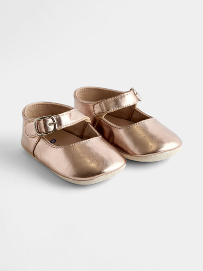 JoJo Maman Bébé Metallic Gold Bow Pram Shoes - image 1