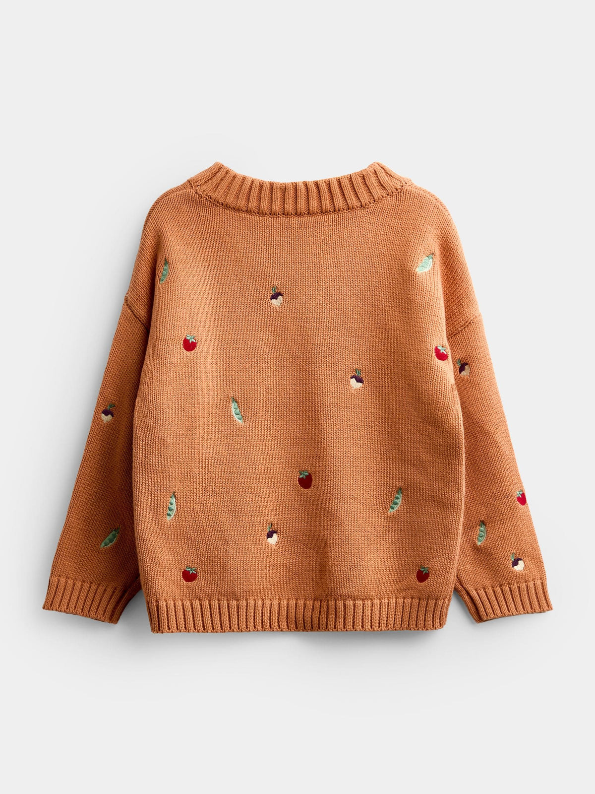 JoJo Maman Bébé Rust Orange Harvest Embroidered Knitted Jumper - image 2