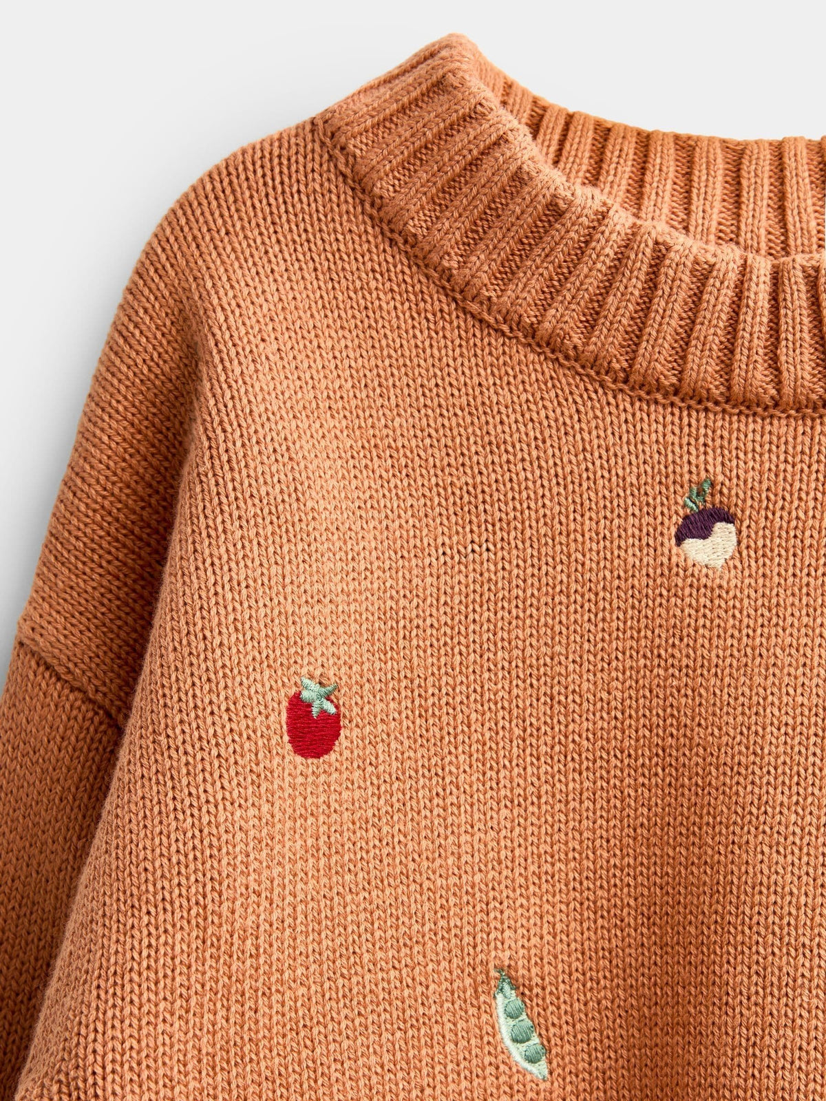 JoJo Maman Bébé Rust Orange Harvest Embroidered Knitted Jumper - image 3