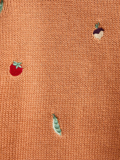 JoJo Maman Bébé Rust Orange Harvest Embroidered Knitted Jumper - image 4