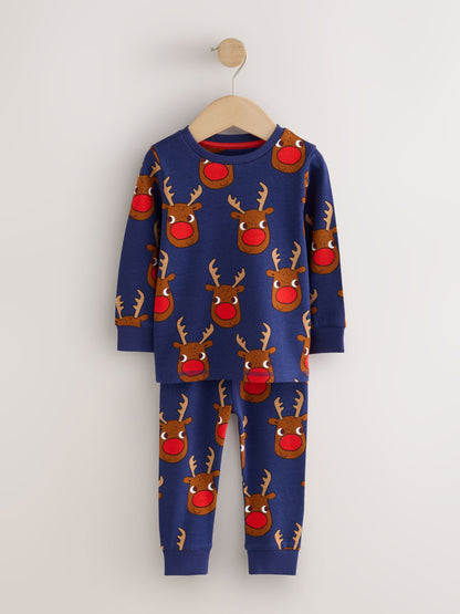 Dsiney Kidz - Navy All Over Rudolph Christmas Pyjamas (9mths-12yrs) image 1