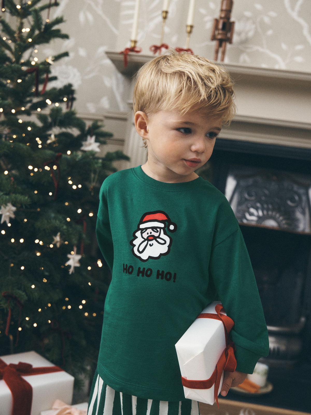 Green/White Stripe Bottoms Christmas Pyjamas (9mths-10yrs) - image 3
