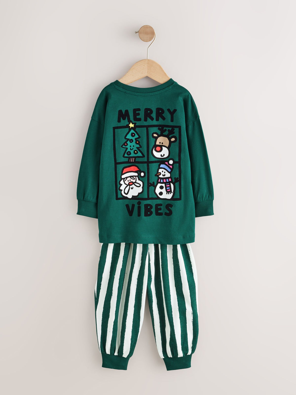 Green/White Stripe Bottoms Christmas Pyjamas (9mths-10yrs) - image 7