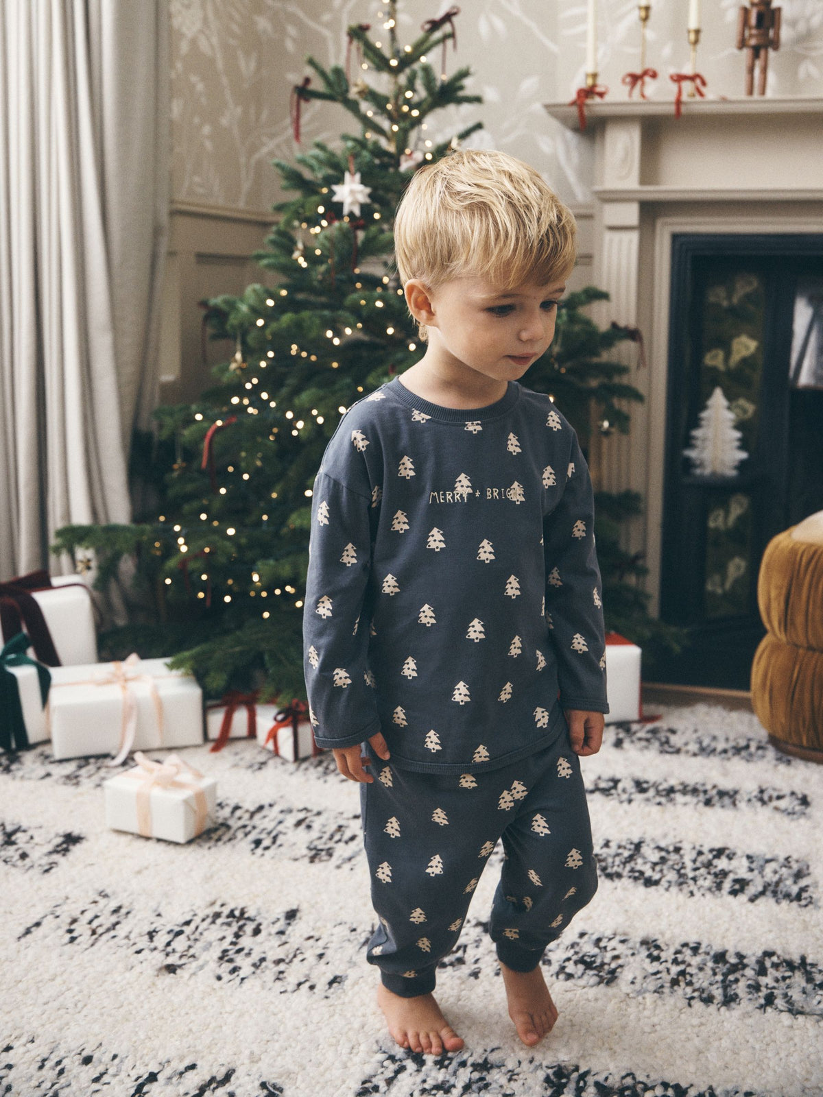 Charcoal Merry & Bright Christmas Pyjamas (9mths-10yrs) - image 1