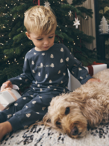 Charcoal Merry & Bright Christmas Pyjamas (9mths-10yrs) - image 3