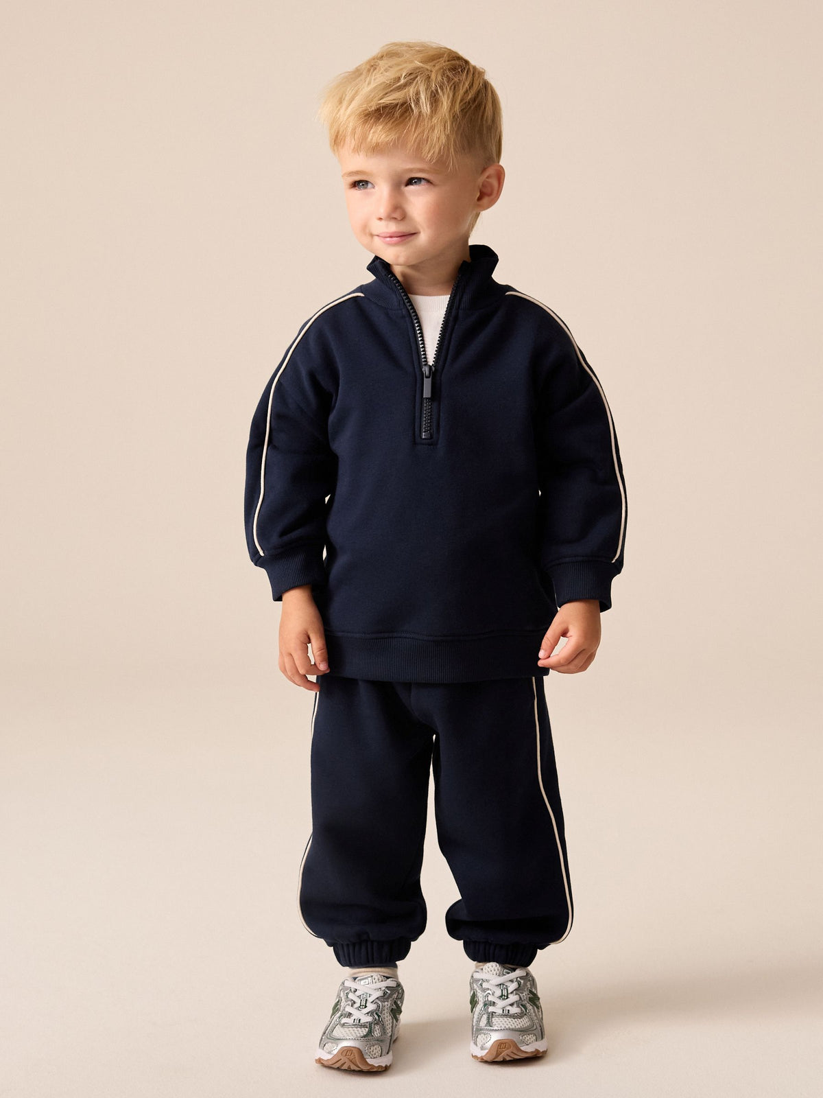Navy/White Half Zip Top and Joggers Set (3mths-7yrs) - image 1